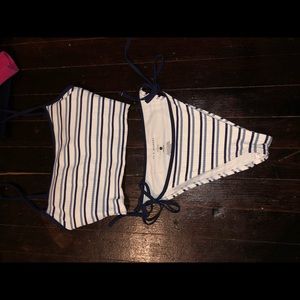 Blue & white bathing suit